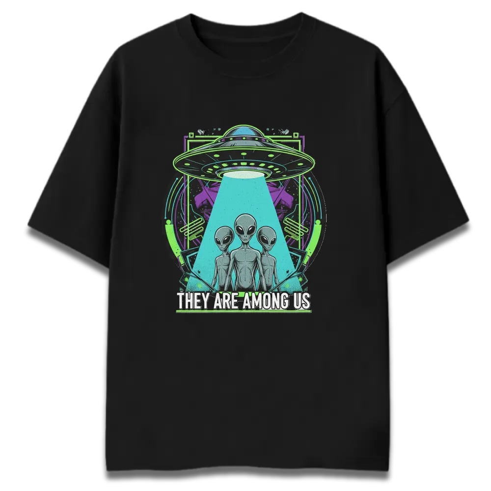 Oversized Graphic T-Shirt | Aliens Among Us Design | Premium 260 GSM Cotton Streetwear India