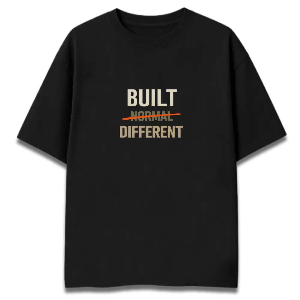 Oversized Graphic T-Shirt | Built Different Design | Premium 260 GSM Cotton Streetwear India