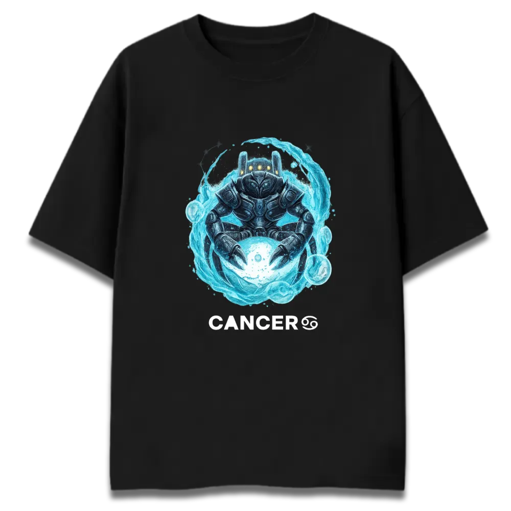 Oversized Graphic T-Shirt | Cancer Sunsign Design | Premium 260 GSM Cotton Streetwear India