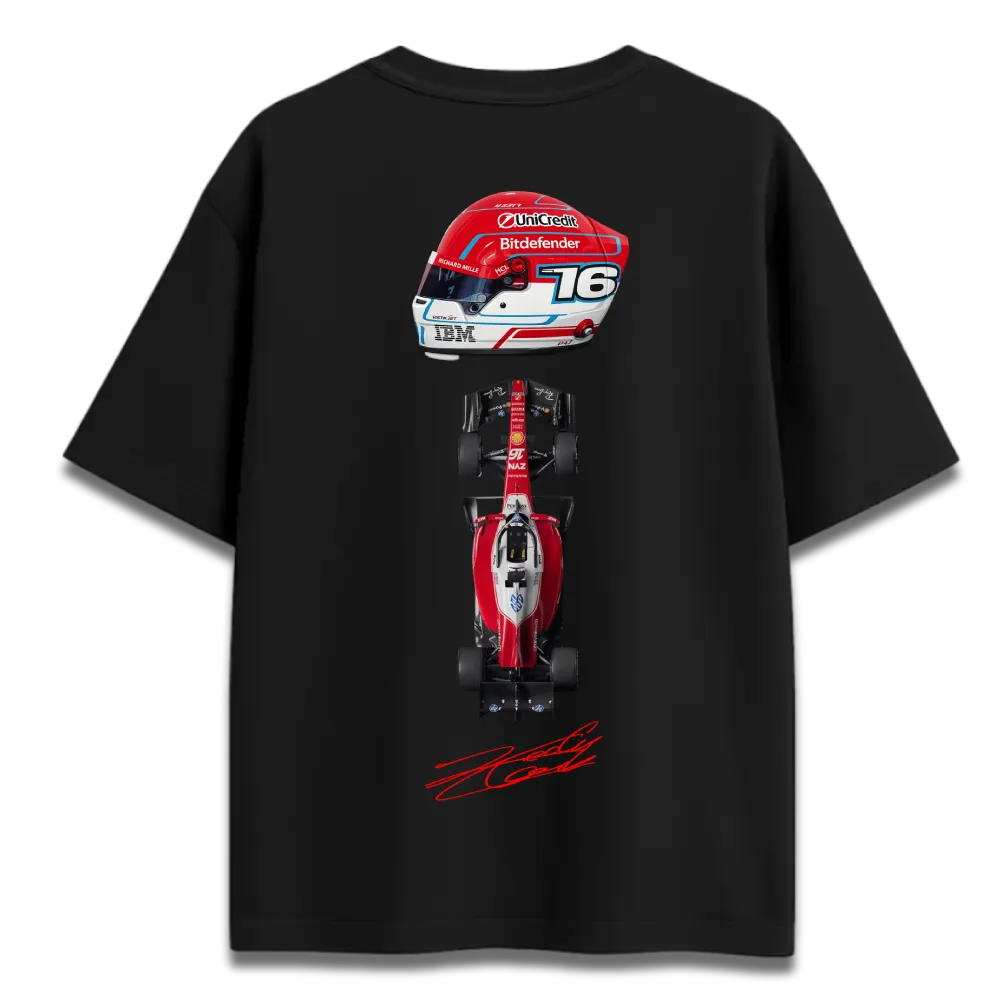 Oversized 260 GSM Charles Leclerc 16 Premium F1 Streetwear T-Shirt