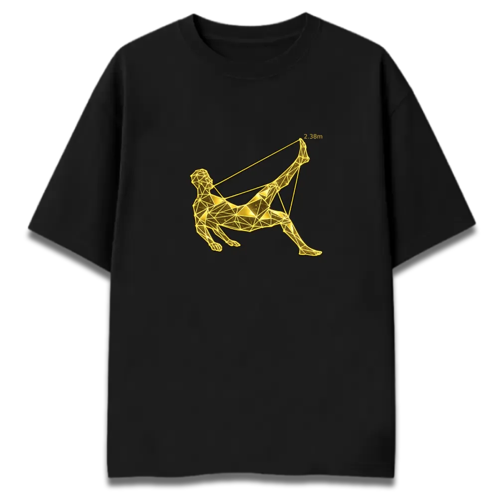 Oversized Graphic T-Shirt | CR7 Football Bicycle Kick Geometry Design | Premium 260 GSM Cotton Streetwear India