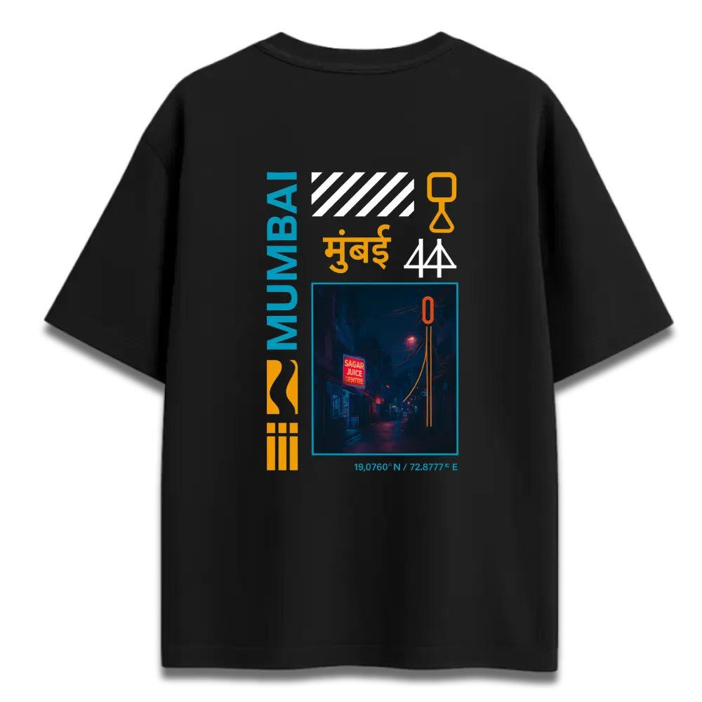 Oversized Graphic T-Shirt | Mumbai City Graffiti Design | Premium 260 GSM Cotton Streetwear India