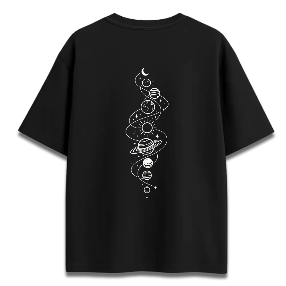 Oversized Graphic T-Shirt | Orbital Flow Design | Premium 260 GSM Cotton Streetwear India