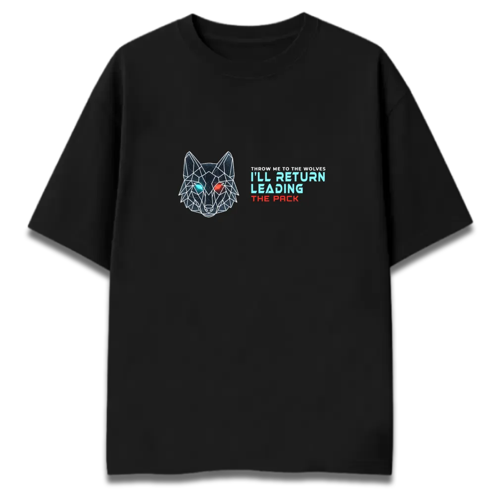 Oversized Graphic T-Shirt | Wolf Leader Design | Premium 260 GSM Cotton Streetwear India