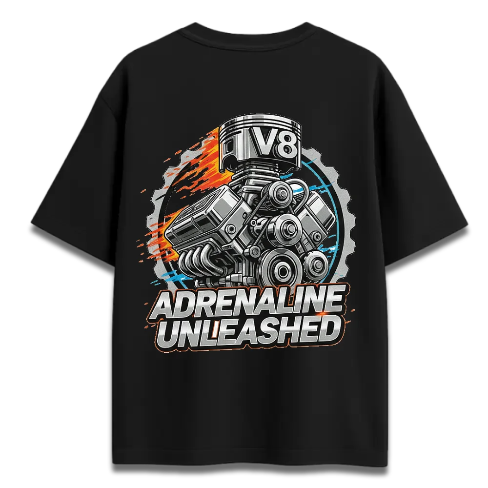 Oversized Graphic T-Shirt | Adrenaline Junkie Design | Premium 260 GSM Cotton Streetwear India