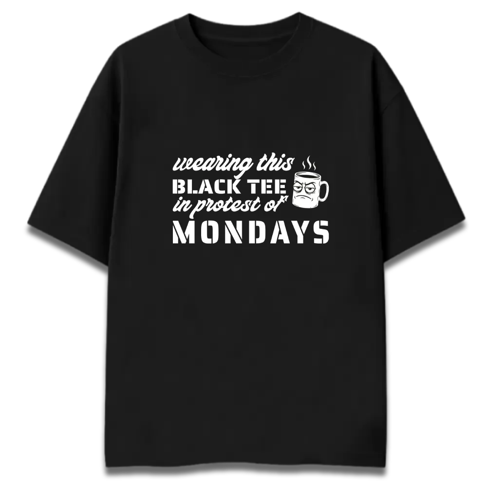 Oversized Graphic T-Shirt | Black Monday Design | Premium 260 GSM Cotton Streetwear India