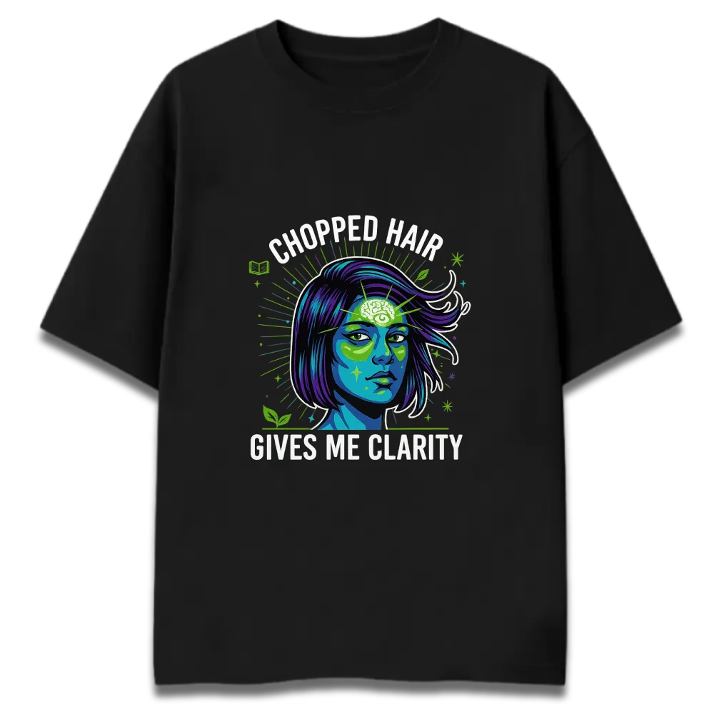 Oversized Graphic T-Shirt | Short Hair Don't Care Design | Premium 260 GSM Cotton Streetwear India