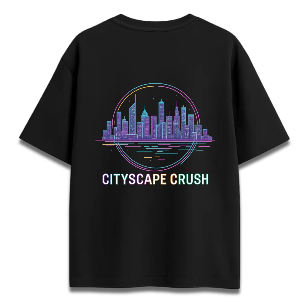 Oversized Graphic T-Shirt | City Skyline Design | Premium 260 GSM Cotton Streetwear India