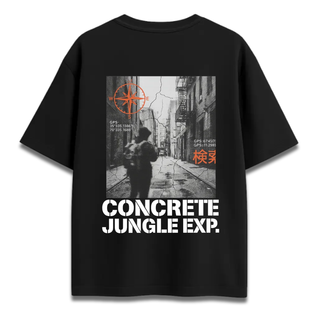Oversized Graphic T-Shirt | Concrete Jungle Design | Premium 260 GSM Cotton Streetwear India
