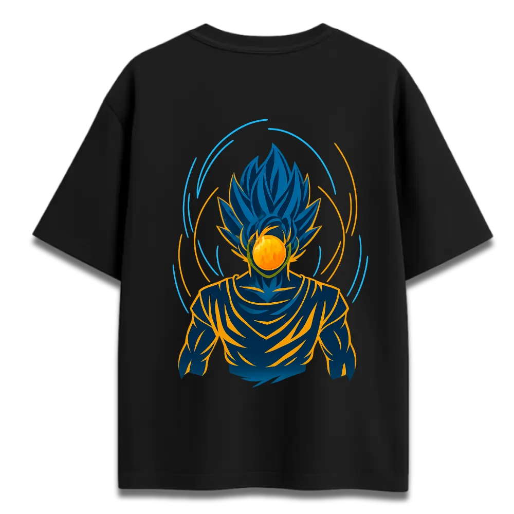 Oversized Graphic T-Shirt | Goku Dragon Ball Z Anime Minimal Design | Premium 260 GSM Cotton Streetwear India