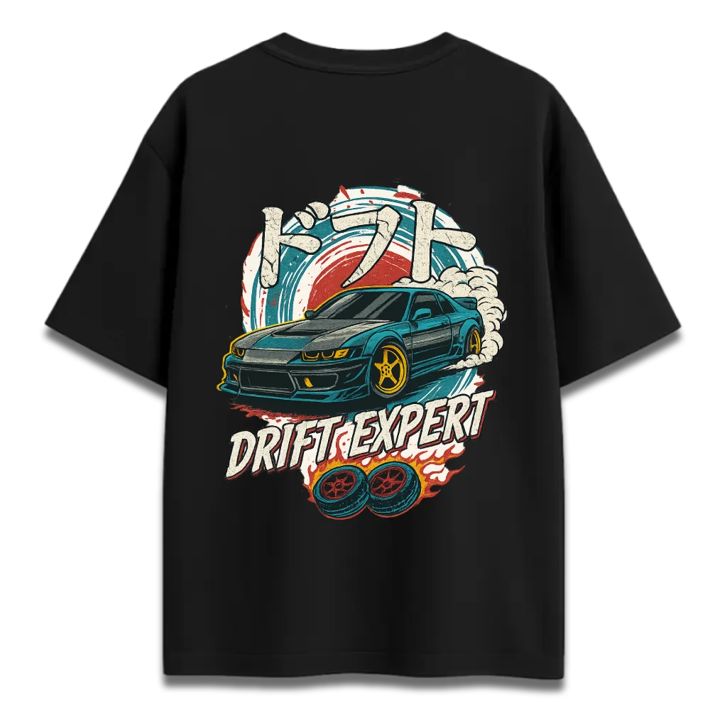 Oversized Graphic T-Shirt | Drift Expert Design | Premium 260 GSM Cotton Streetwear India
