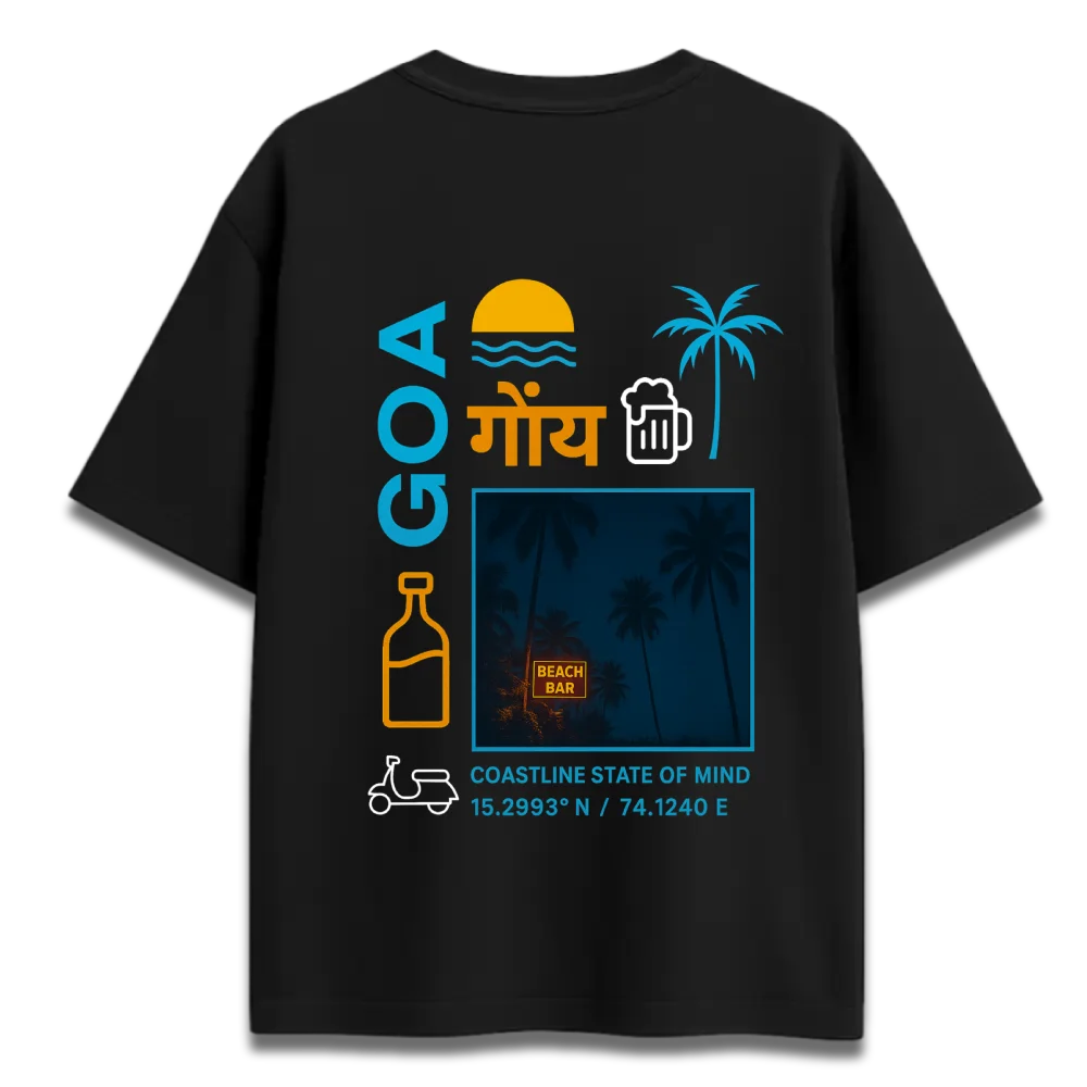 Oversized Graphic T-Shirt | Goa City Graffiti Design | Premium 260 GSM Cotton Streetwear India