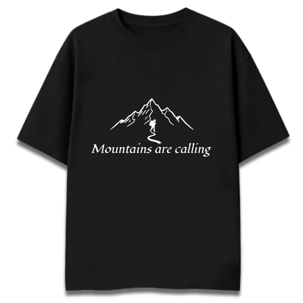 Oversized Graphic T-Shirt | Mountains Are Calling Design | Premium 260 GSM Cotton Streetwear India