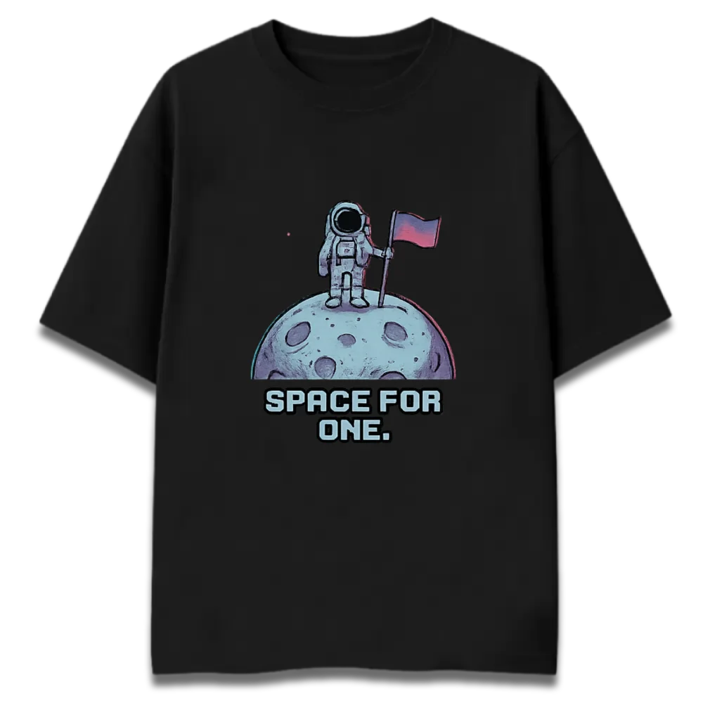 Oversized Graphic T-Shirt | Space For One Design | Premium 260 GSM Cotton Streetwear India