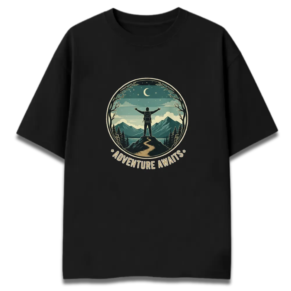 Oversized Graphic T-Shirt | Trek Lovers Design | Premium 260 GSM Cotton Streetwear India