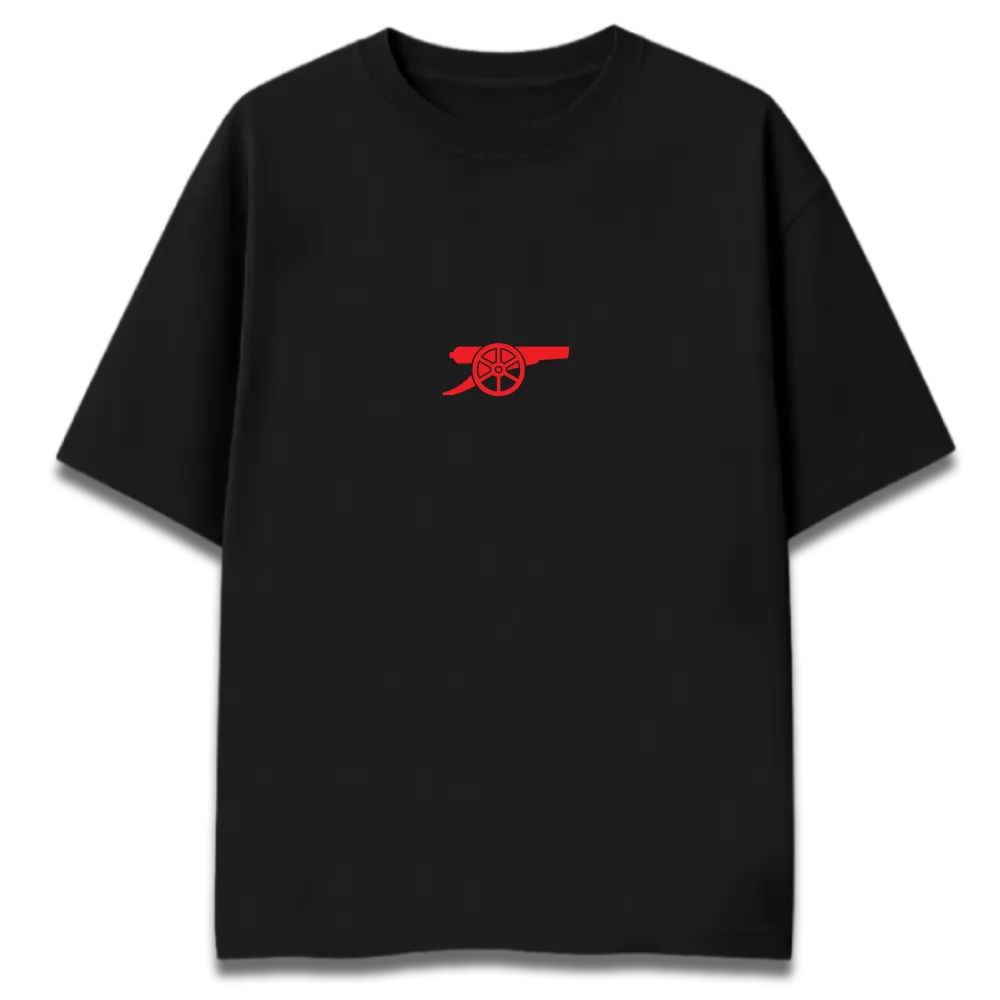 Oversized Graphic T-Shirt | Arsenal Minimal Red Cannon Design | Premium 260 GSM Cotton Streetwear India