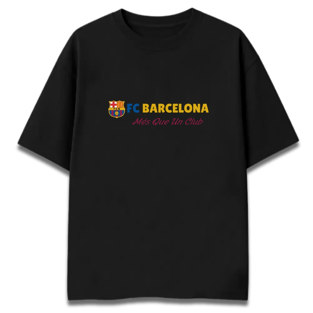 Oversized Graphic T-Shirt | Barcelona Minimal Crest Design | Premium 260 GSM Cotton Streetwear India