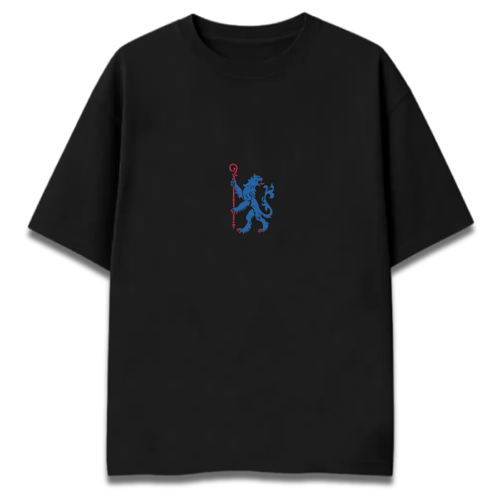 Oversized Graphic T-Shirt | Chelsea Minimal Blue Lion Design | Premium 260 GSM Cotton Streetwear India
