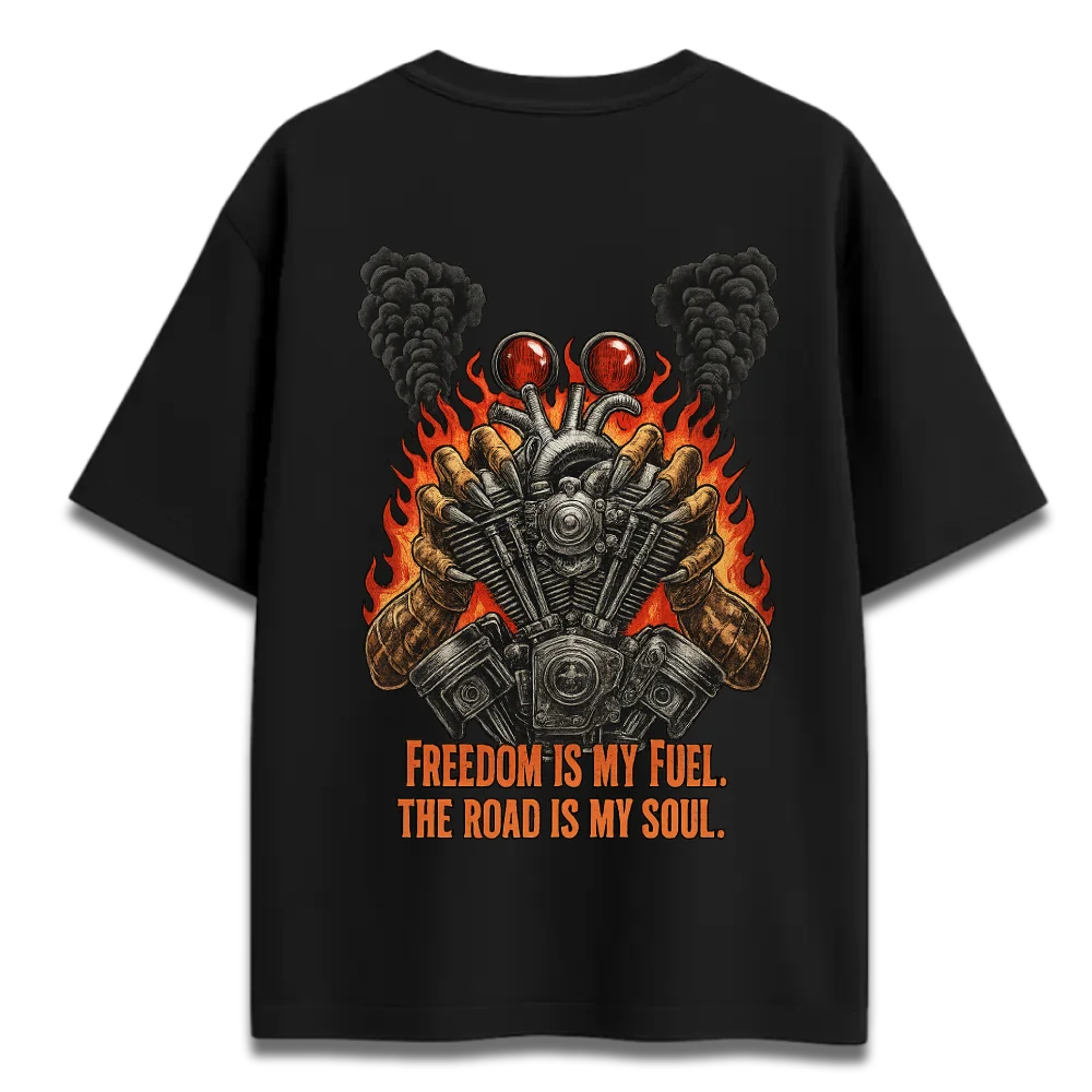 Oversized Graphic T-Shirt | Road Is My Soul Design | Premium 260 GSM Cotton Streetwear India