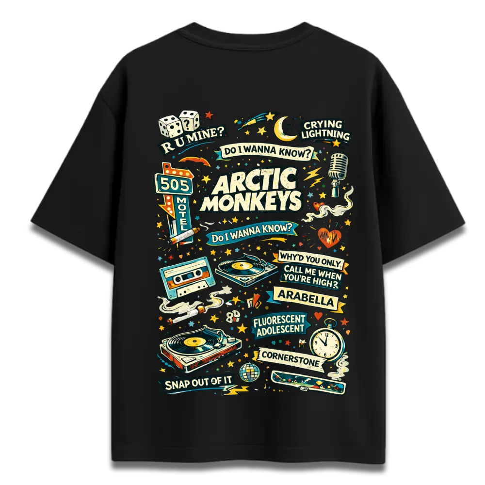 Oversized Graphic T-Shirt | Arctic Monkeys Rock Band Design | Premium 260 GSM Cotton Streetwear India