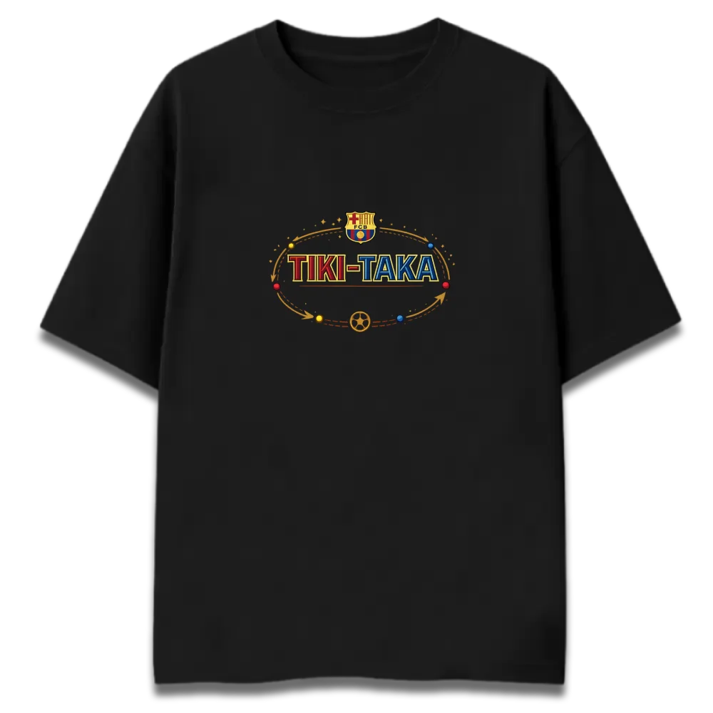 Oversized Graphic T-Shirt | Barcelona Football Tiki Taka Design | Premium 260 GSM Cotton Streetwear India