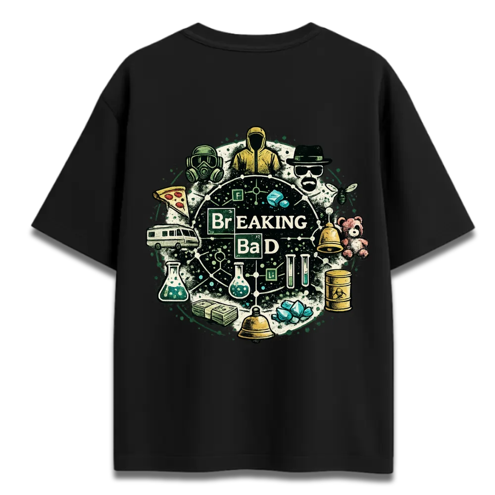Oversized Graphic T-Shirt | Breaking Bad Live Free or Die Design | Premium 260 GSM Cotton Streetwear India