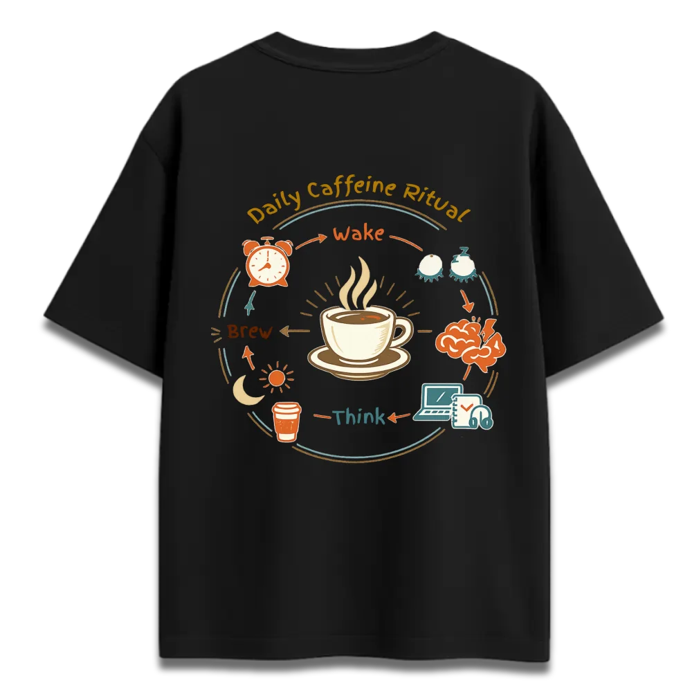 Oversized Graphic T-Shirt | Caffeine Fuel Design | Premium 260 GSM Cotton Streetwear India