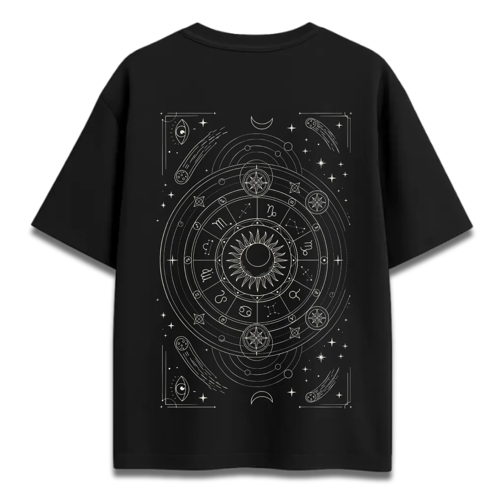 Oversized Graphic T-Shirt | Cosmic Chart Design | Premium 260 GSM Cotton Streetwear India