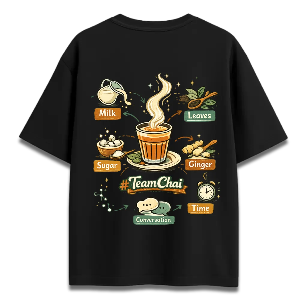 Oversized Graphic T-Shirt | Deconstructed Chai Design | Premium 260 GSM Cotton Streetwear India