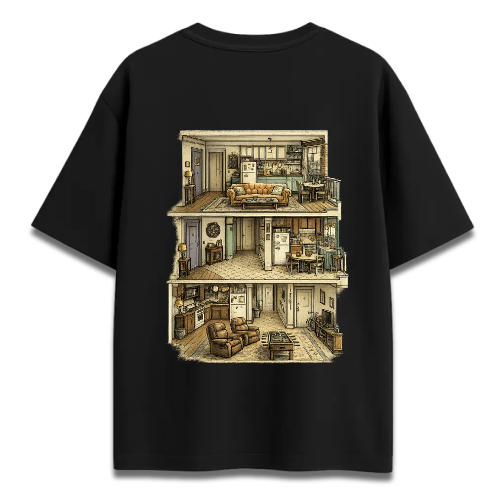 Oversized Graphic T-Shirt | Friends Where Friendship Lived Design | Premium 260 GSM Cotton Streetwear India