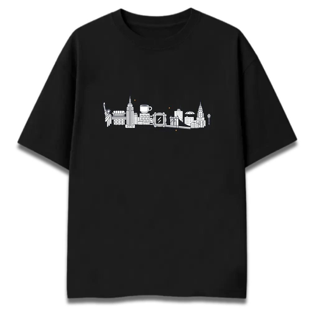 Oversized Graphic T-Shirt | Friends Nostalgic Skylines Design | Premium 260 GSM Cotton Streetwear India