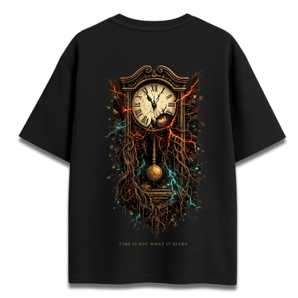 Oversized Graphic T-Shirt | Stranger Things When Time Breaks Design | Premium 260 GSM Cotton Streetwear India