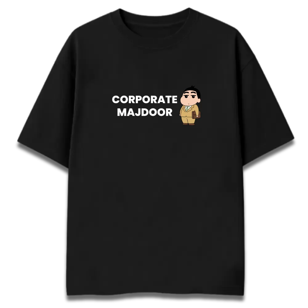 Oversized Graphic T-Shirt | Corporate Majdoor by Shruti Salve | Premium 260 GSM Cotton Streetwear India