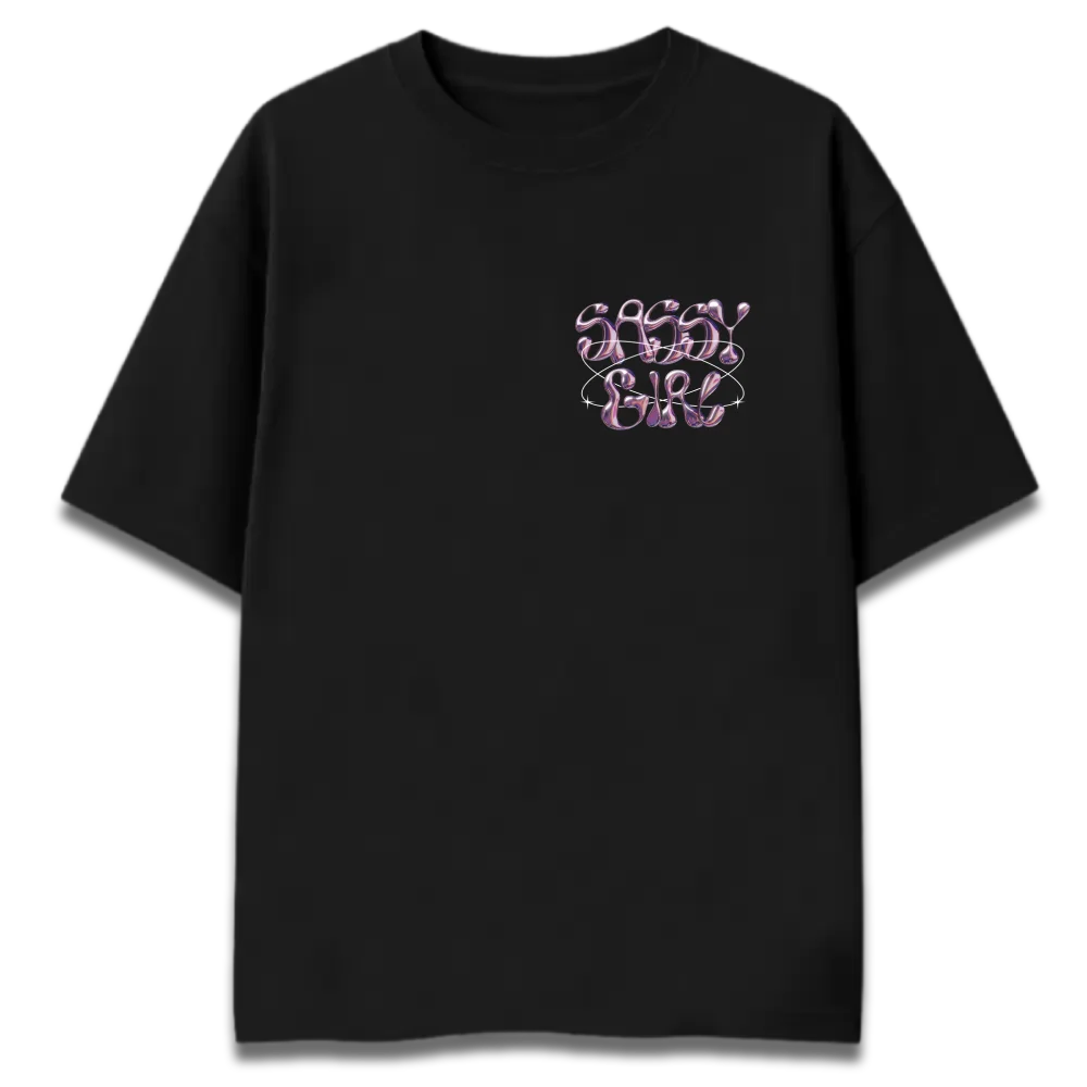 Oversized Graphic T-Shirt | Sassy Girl by Shruti Salve | Premium 260 GSM Cotton Streetwear India