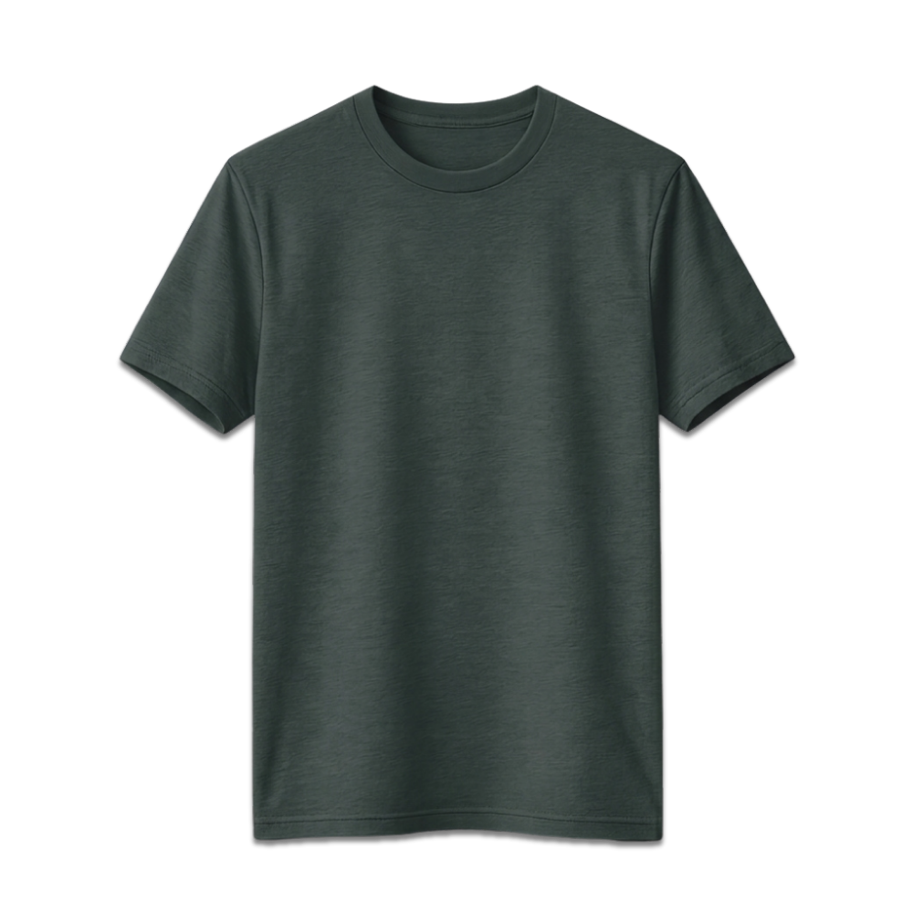 Cotton T-Shirt | Melange Light Olive Green | 180 GSM Premium Regular Fit Tee India