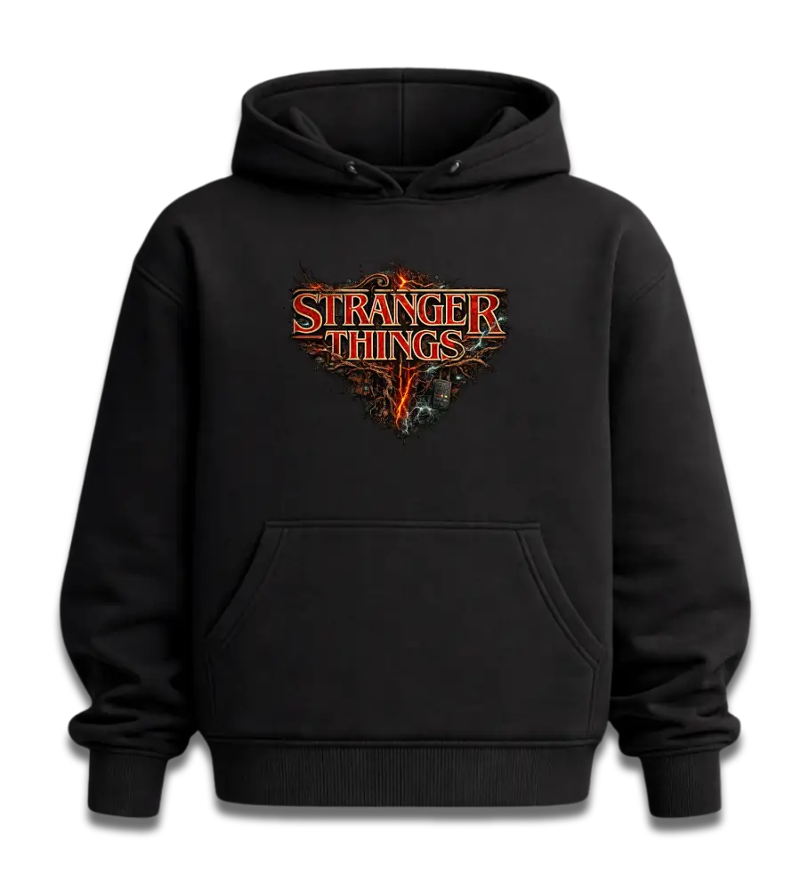 Oversized Graphic T-Shirt | Stranger Things Upside Down Design | Premium 260 GSM Cotton Streetwear India