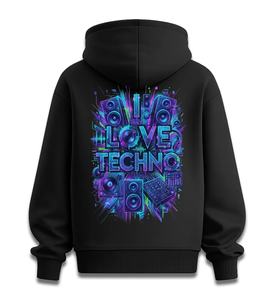 Oversized Graphic T-Shirt | Techno Love Design | Premium 260 GSM Cotton Streetwear India
