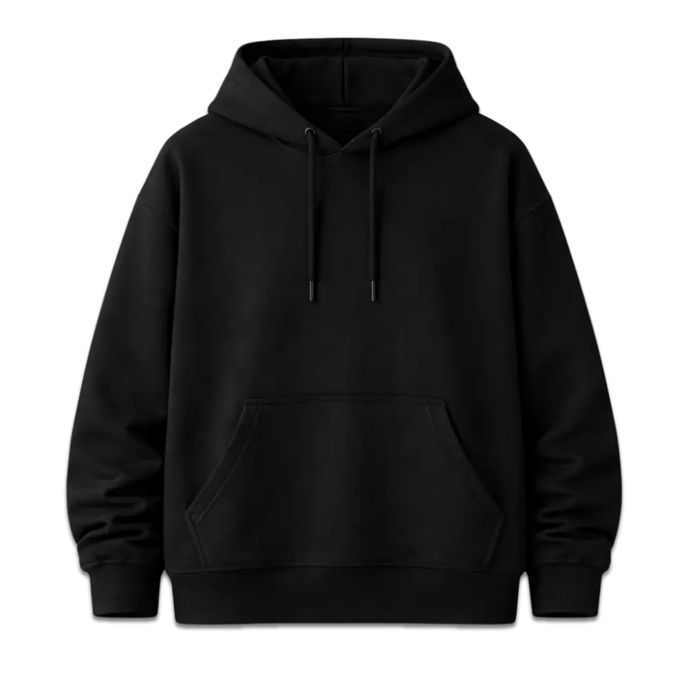 Oversized Hoodie | Black | 320 GSM Fleece Cotton Streetwear India