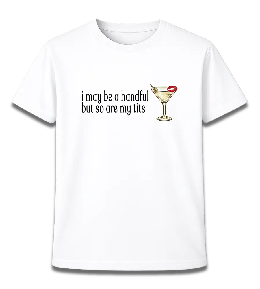 I May Be A Handful But So Are My Tits Oversized Graphic T-Shirt for Women | Premium 260 GSM Cotton Streetwear India